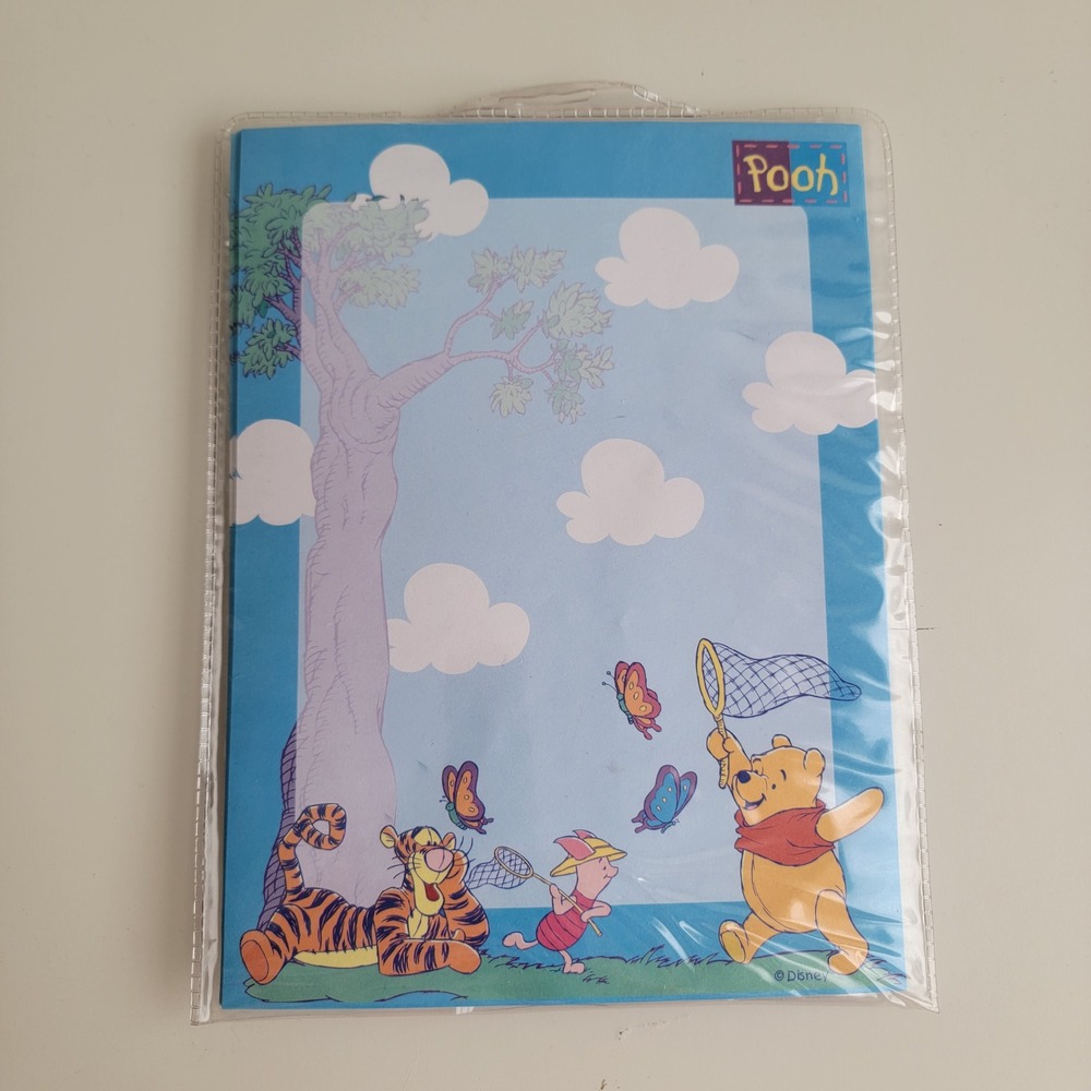 VTG Disney Winnie the Pooh Stationery Set 16 Letter Paper Sheets 8 Envelopes